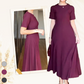Women's Solid Color Elegant Short Sleeve Maxi Dresses
