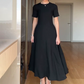 Women's Solid Color Elegant Short Sleeve Maxi Dresses