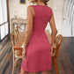 🎀Women's V-neck Front Knotted Sleeveless Dress🎗️