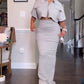 Cropped top + maxi skirt two-piece set 👗|High-waisted cut shows 30% ✨ leg length