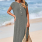 Knitted Short Sleeve Maxi Button Dress