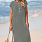 Knitted Short Sleeve Maxi Button Dress