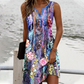 Women's Sleeveless V-Neck Printed Dresses