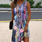 Women's Sleeveless V-Neck Printed Dresses