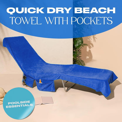 🏖️Summer Hot Sell 50% OFF🌞🌊Sun Lounger Towel in Bag with Pockets Storage