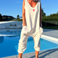 Women's Summer Loose V-Neck Sleeveless Jumpsuit