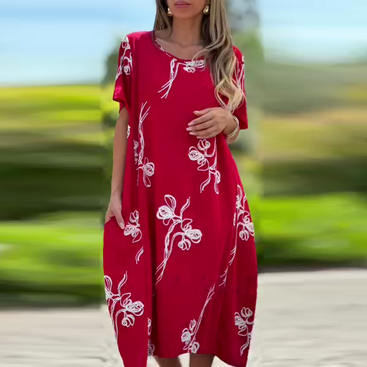 Women's Casual Loose Fit Short Sleeve Dress