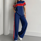 Casual Short-Sleeve Top & Pants 2-Piece Set