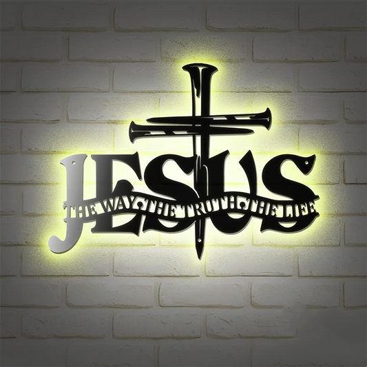 Cross Jesus Truth Metal Wall Decor