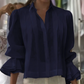 Graceful Ruffle Sleeve Shirt With Pleats