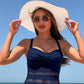 Women's One-Piece Swimsuit with Mesh Detail