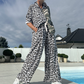 Leopard Camouflage Shirt & Pants 2-Piece Set