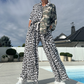 Leopard Camouflage Shirt & Pants 2-Piece Set