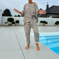 Women's Leopard Print Top & Pants 2-Piece Set