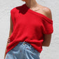 Women's Fashionable Knit Off-Shoulder Top