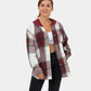 🍂Autumn Sales 49% OFF🔥Women's Plaid Button Down Fleece Lined Hooded Jackets Warm Coat