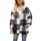 🍂Autumn Sales 49% OFF🔥Women's Plaid Button Down Fleece Lined Hooded Jackets Warm Coat