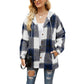 🍂Autumn Sales 49% OFF🔥Women's Plaid Button Down Fleece Lined Hooded Jackets Warm Coat
