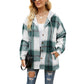 🍂Autumn Sales 49% OFF🔥Women's Plaid Button Down Fleece Lined Hooded Jackets Warm Coat
