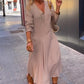 Women's V-Neck Solid Dress