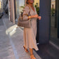 Women's V-Neck Solid Dress