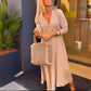 Women's V-Neck Solid Dress