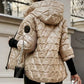 ❄️Winter Hot Sale 49%OFF:🧥 Women's Hooded Patchwork Cotton Jacket for Autumn & Winter