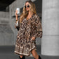 🔥49% off for a limited time 🔥Elegant V-Neck Long-Sleeve Printed Dress 👗 – Figure-Flattering for Spring Tea/Date Nights