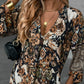 🔥49% off for a limited time 🔥Elegant V-Neck Long-Sleeve Printed Dress 👗 – Figure-Flattering for Spring Tea/Date Nights