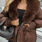 🧥 50% OFF NOW! ✨ Fashion Padded Coat with Faux Fur Collar - Thermal Insulation & Windproof Design for Winter Elegance ❄️👢