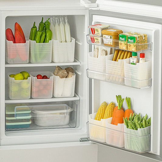 🧊 BUY 2 GET 1 FREE! ✨ Multifunctional Refrigerator Storage Box - Airtight & Stackable, Keeps Food Fresh and Organized 🍱📦