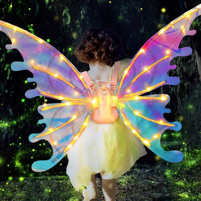 🎄 Christmas Sale 50% OFF 🎁Rechargeable Electric Fairy Wings with LED Lights and Music🧚‍♀️Light Up Christmas Parties & Photo Moments✅