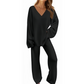 💥Christmas Sale 50% OFF👚Women's V-Neck Long Sleeve Sweater & Pants Set👖 ✨The perfect cozy gift! Soft & stylish for holiday season🎄