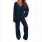 💥Christmas Sale 50% OFF👚Women's V-Neck Long Sleeve Sweater & Pants Set👖 ✨The perfect cozy gift! Soft & stylish for holiday season🎄