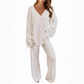 💥Christmas Sale 50% OFF👚Women's V-Neck Long Sleeve Sweater & Pants Set👖 ✨The perfect cozy gift! Soft & stylish for holiday season🎄