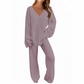💥Christmas Sale 50% OFF👚Women's V-Neck Long Sleeve Sweater & Pants Set👖 ✨The perfect cozy gift! Soft & stylish for holiday season🎄