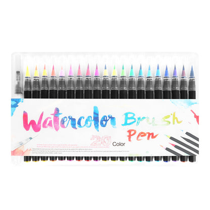 20 Vibrant Colors Waterproof Brush Pen Set