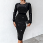 Women's Sparkling Long Sleeve Bodycon Dress