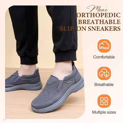 💥Christmas Sale 50% OFF👟✨ Men's Orthopedic Breathable Slip-On Sneakers - Arch Support with Memory Foam Insoles for All-Day Comfort 🏃‍♂️💨