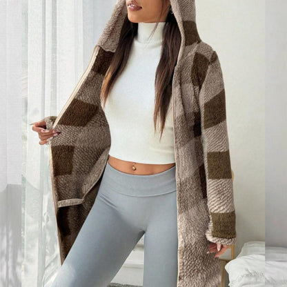 ⏰Black Friday Countdown! 🔥Hot Sale Offers-Women's Plaid Zip-Up Hooded Jacket🔥 Direct 50% Off, Grab It Now or Regret Later!