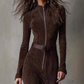 ⏰Black Friday Countdown! 🔥Long Sleeve Faux Suede Zipper Maxi Dress🔥 Direct 50% Off & Stock Alert, Grab It Now or Regret Later!