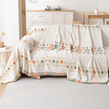 💥🛋️ Christmas Sale 50% OFF✨Reversible Bohemian Sofa Cover with Tassels-Reversible & Washable – Refresh Your Space🎨