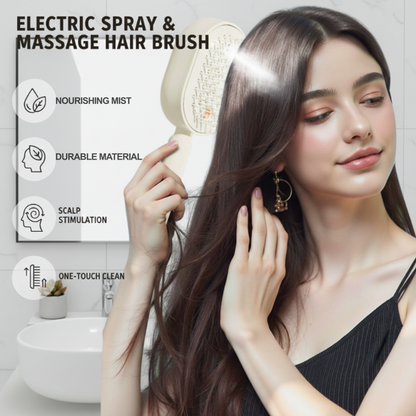 📢📢50 %  OFF💆 ✨ 2-in-1 Electric Spray & Massage Hair Brush