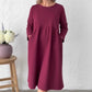 📢 Limited Time 50% OFF👗Women's Loose Fit Round Neck Midi Dress with Pockets-Effortless Comfort & Everyday Elegance✨