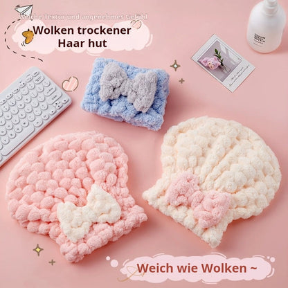 Quick-drying fleece swim cap – New princess design with bow