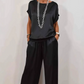 🎉Limited Sale🎉Women's Satin Short Sleeve Top & Pants 2-Piece Set