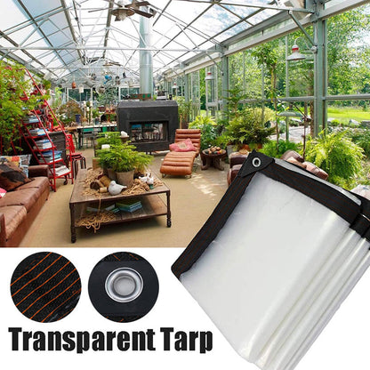 🥳2026 HOT SALE🥳💞50K+ SOLD! 🛡️🔩 50% OFF! Reinforced Transparent Tarp – aluminum grommets, 6-thread stitching, 3X longer life. Multi-use for roof, courtyard & carport – one tarp, endless jobs! 🏠💪