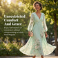 Floral Print V-Neck Long Sleeve Pleated Dress