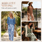 🔥LAST DAY 50% OFF ☀️🛍️Women's V-Neck Blouse & Printed Wide-Leg Pants Set