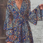 📢📢50% OFF !! ⏰Women's Elegant Paisley Print V-Neck Flared Sleeve Dress